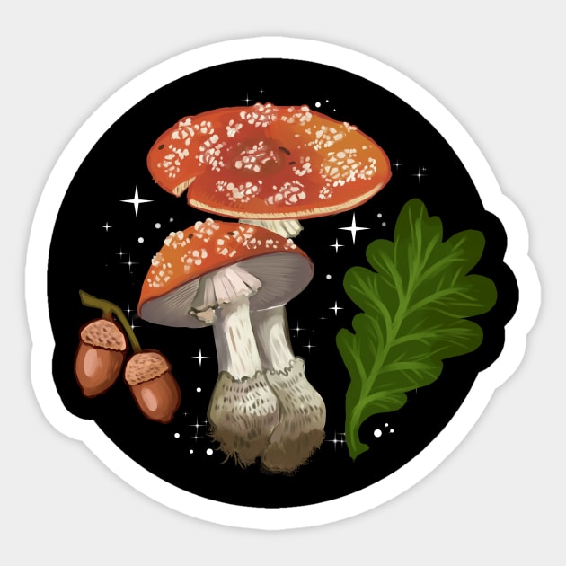 Toadstool Sticker by Le Cerf Noir